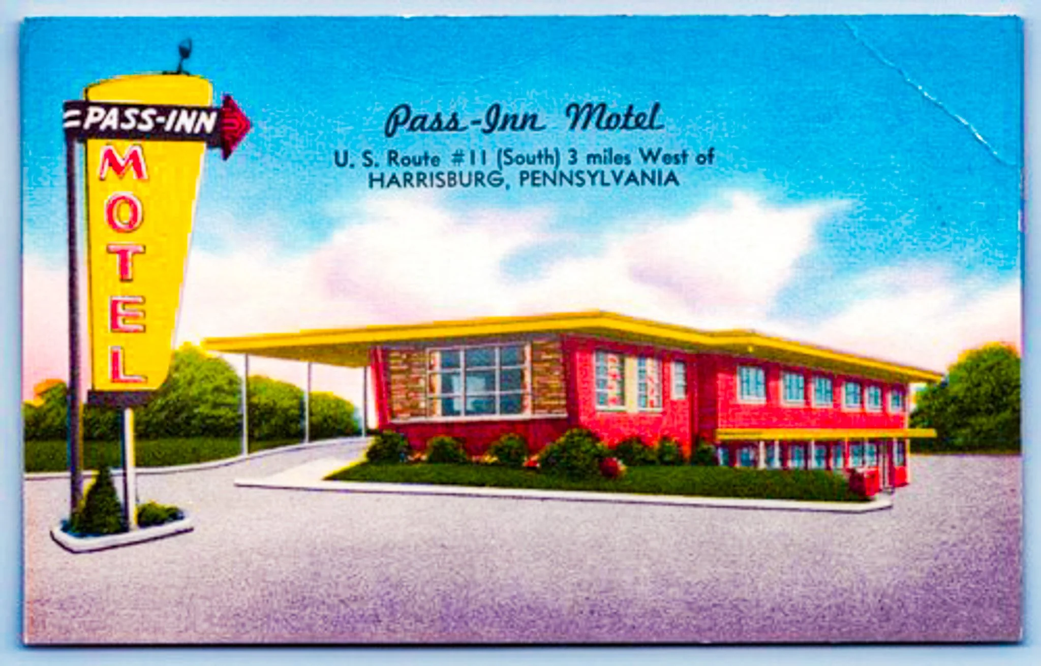 Pass Inn Motel postcard Harrisburg PA.jpg