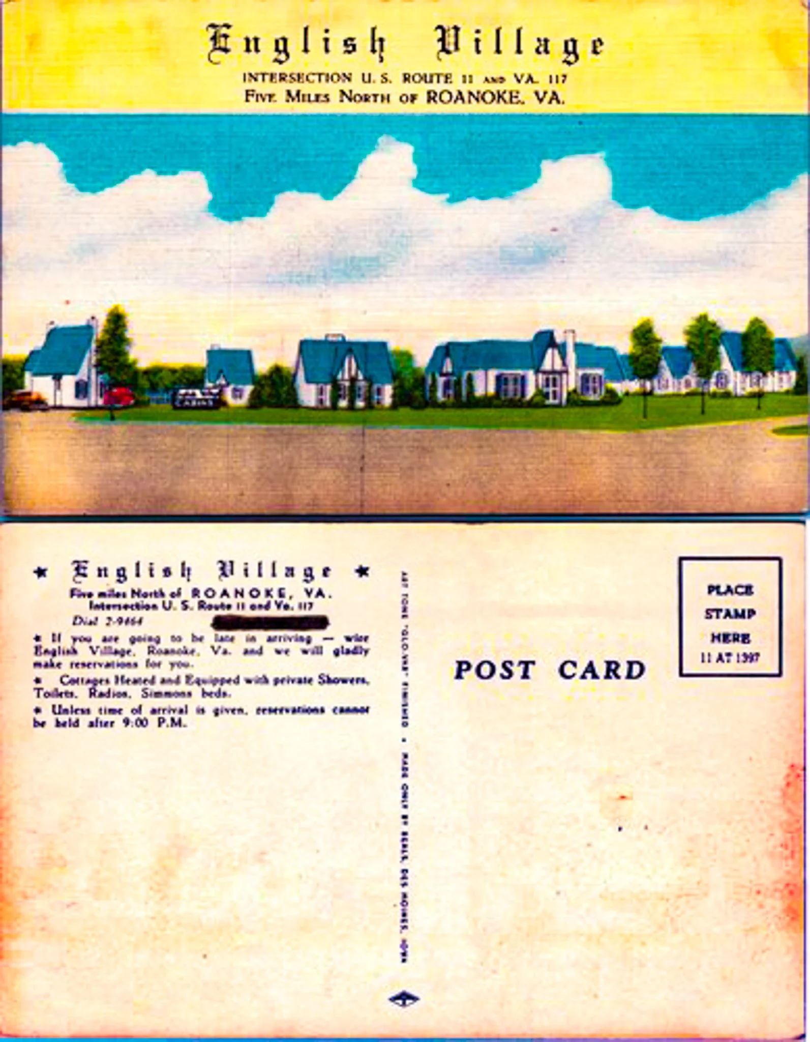 English Village postcard Roanoke VA.jpg