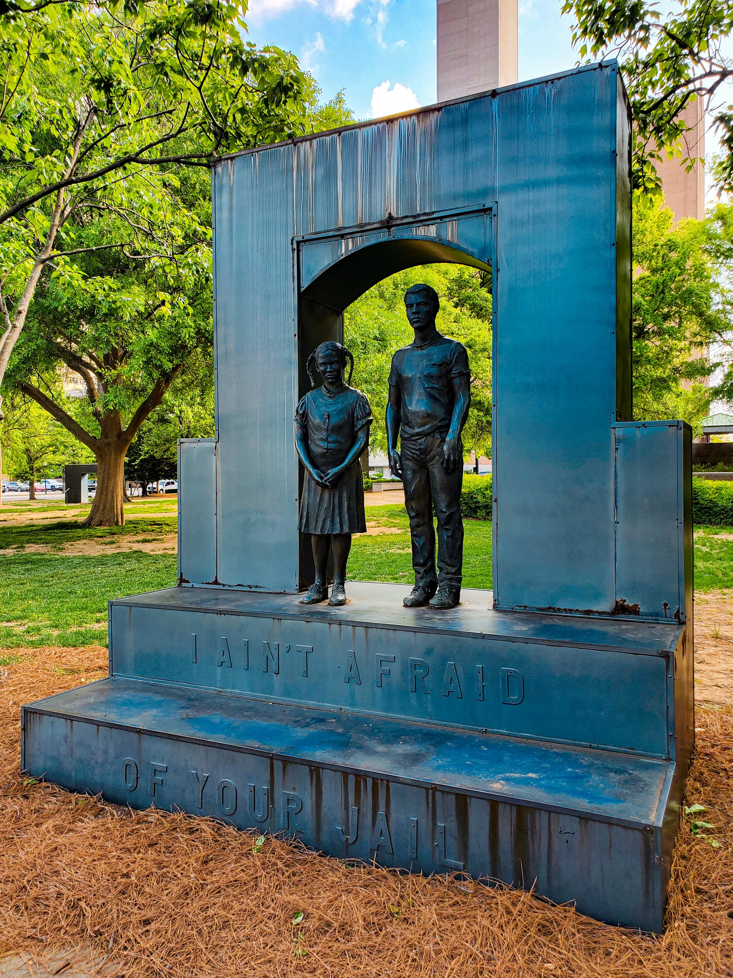 Two Children Protest Statues