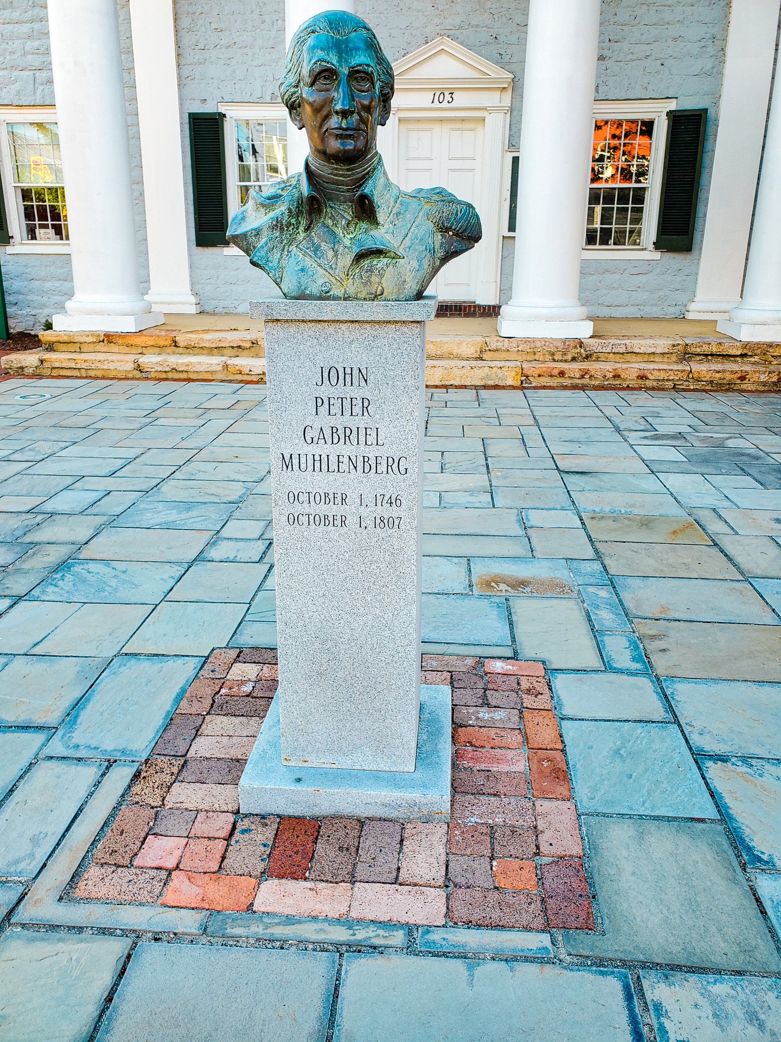 Bust of Peter Muhlenberg Fighting Parson Woodstock VA.jpg
