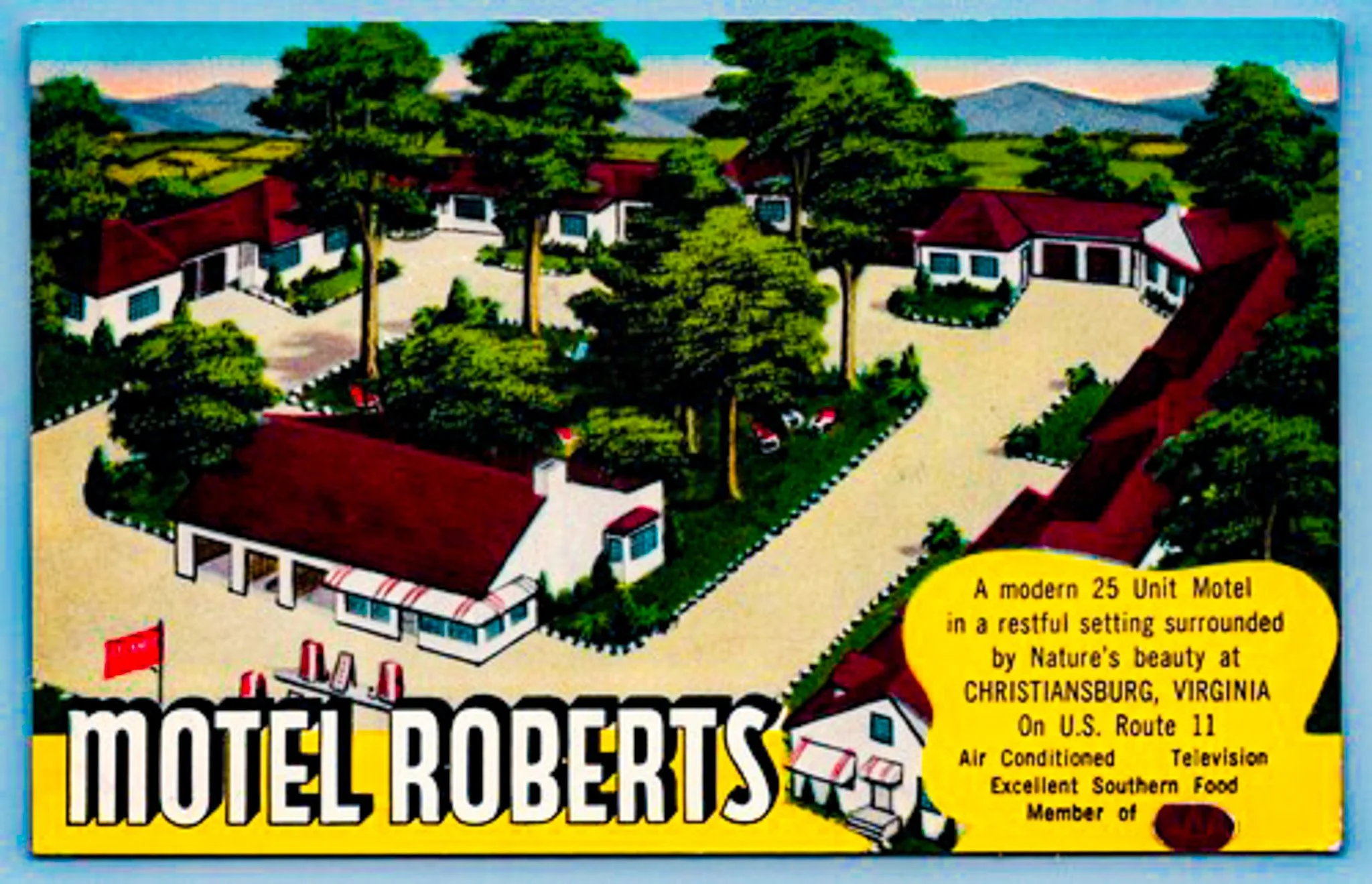 Motel Roberts postcard Christiansburg VA.jpg