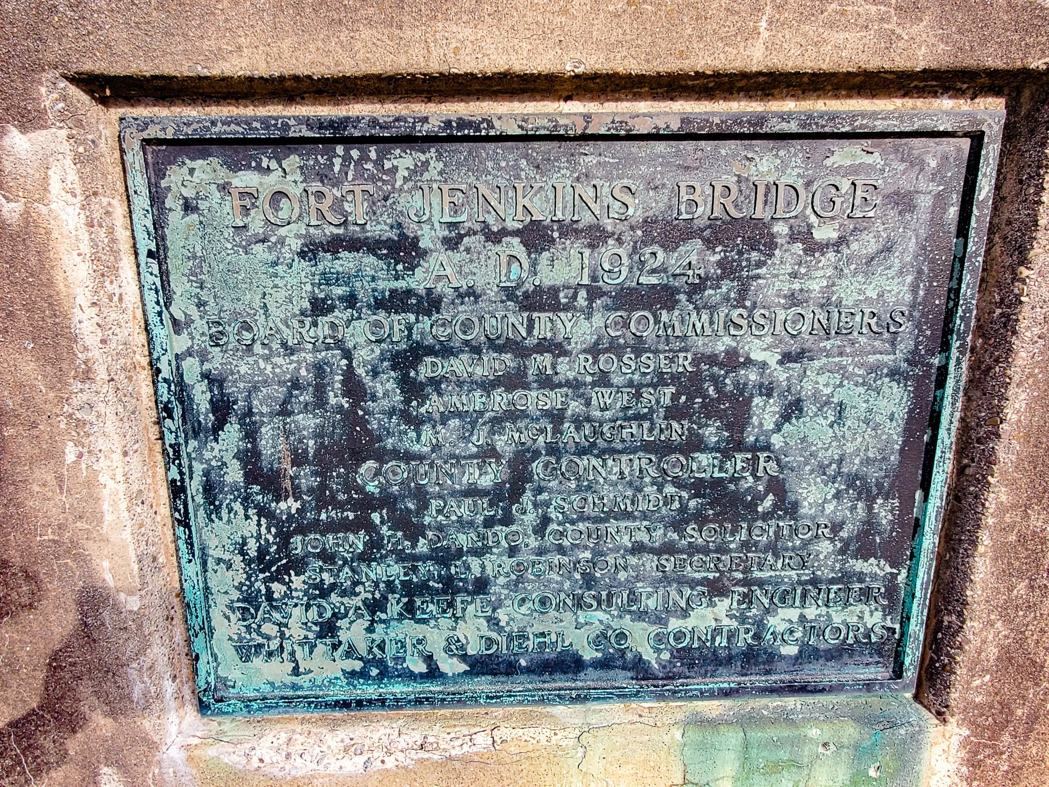 Fort Jenkins Bridge plaque West Pittson PA.jpg