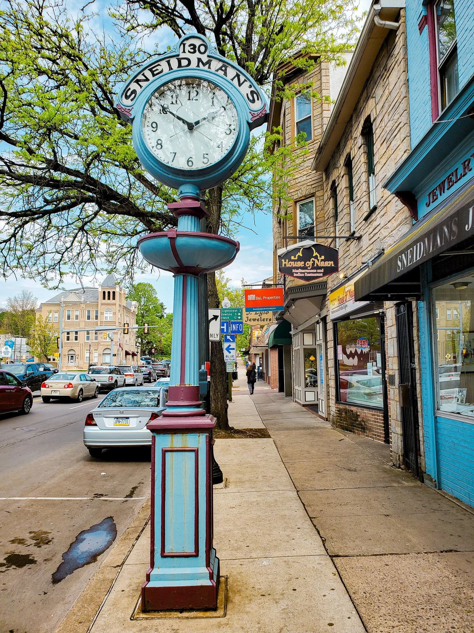 Sneidmans Jewelry clock downtown Bloomsburg PA.jpg