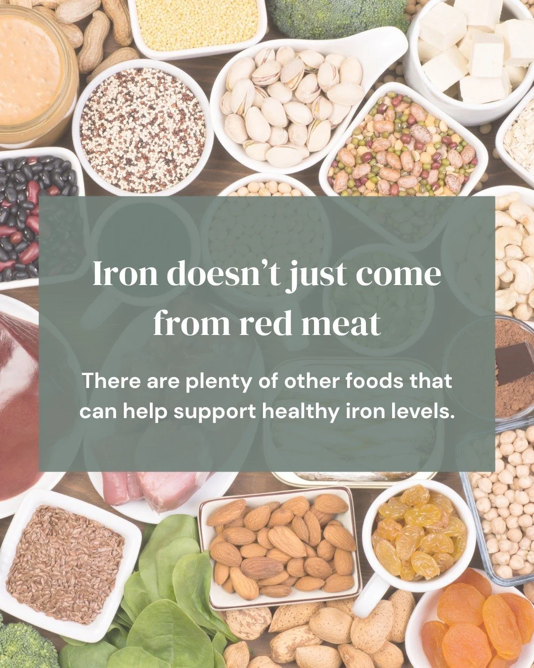 Iron isn&rsquo;t just found in red meat.
Lentils, beans, tofu, pumpkin seeds, leafy greens, quinoa, and fortified cereals can all contribute to your daily iron intake.
Pair iron-rich foods with a source of vitamin C like strawberries, citrus, kiwi, o