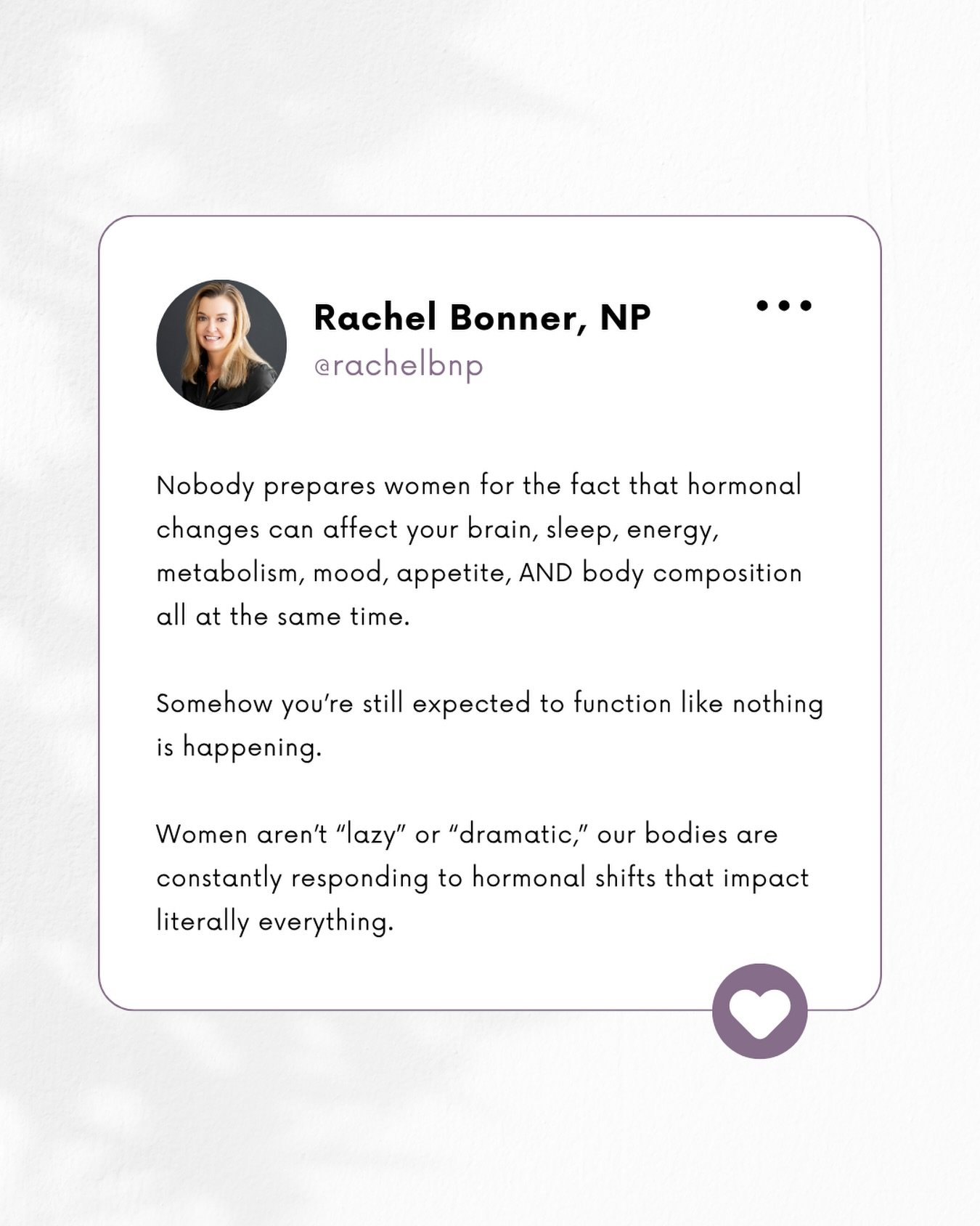 Women are often made to feel like they&rsquo;re failing their bodies, when in reality their bodies are adapting to constant hormonal shifts that influence nearly every system in the body.
Understanding hormones helps women work WITH their physiology 