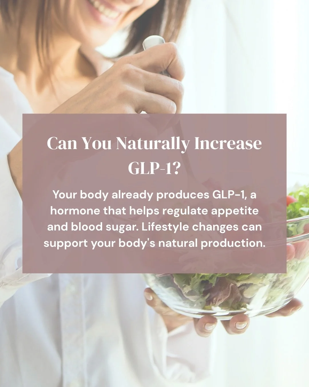 GLP-1 has become a hot topic, but did you know your body naturally produces this hormone?
GLP-1 helps regulate appetite, support blood sugar, and keep you feeling full after meals. While lifestyle changes won&rsquo;t have the same effect as GLP-1 med