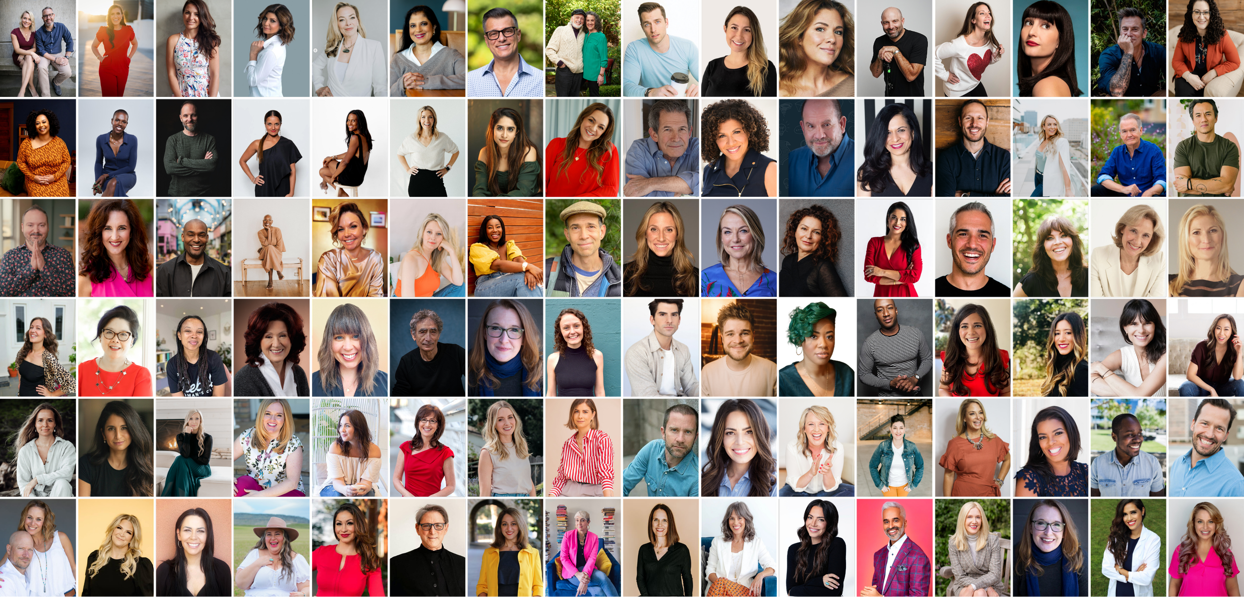 A collage of diverse individuals, young and old, in various settings, expressing different emotions and styles.