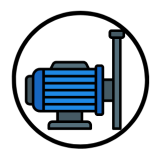 A well pump and pipe with a white background.