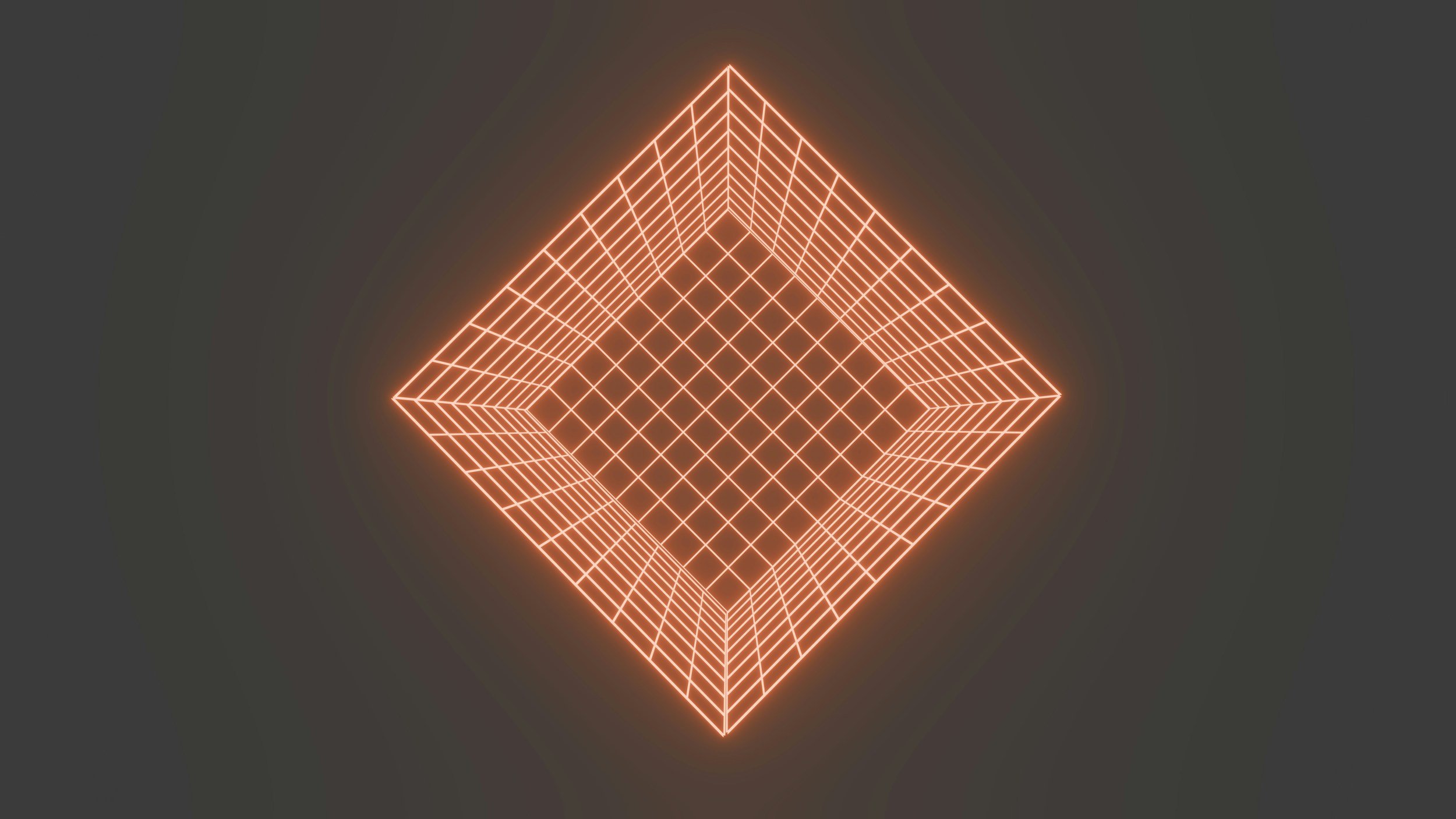 Geometric drawing of an outline square with sections divided by vertical, horizontal, and half circle lines.