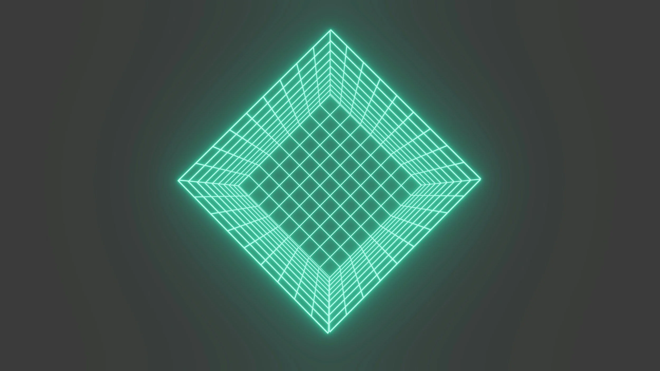 Geometric drawing of an outline square with sections divided by vertical, horizontal, and diagonal lines.