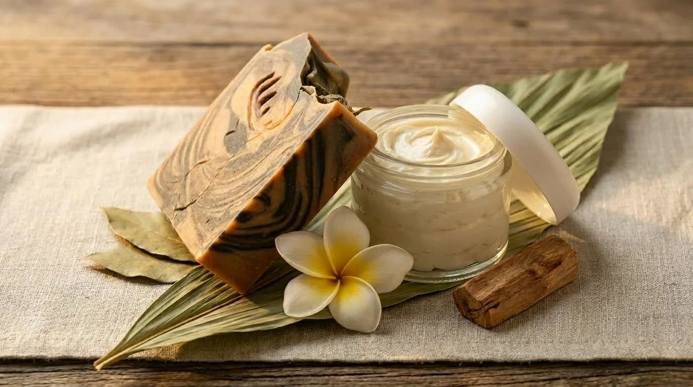 Sandalwood & Hawaiian Gift Set by Jersey Girl Soap — Hawaiian sandalwood milk soap and whipped tallow body butter