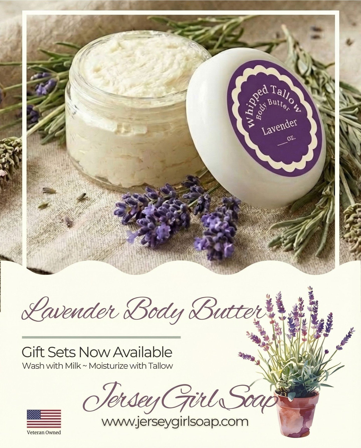 What do you give the woman who&rsquo;s given you everything?

I make this Lavender Whipped Tallow Body Butter the slow, old-fashioned way&mdash;using beef tallow, sweet almond oil, and real lavender essential oil. It&rsquo;s light, fluffy, and melts 
