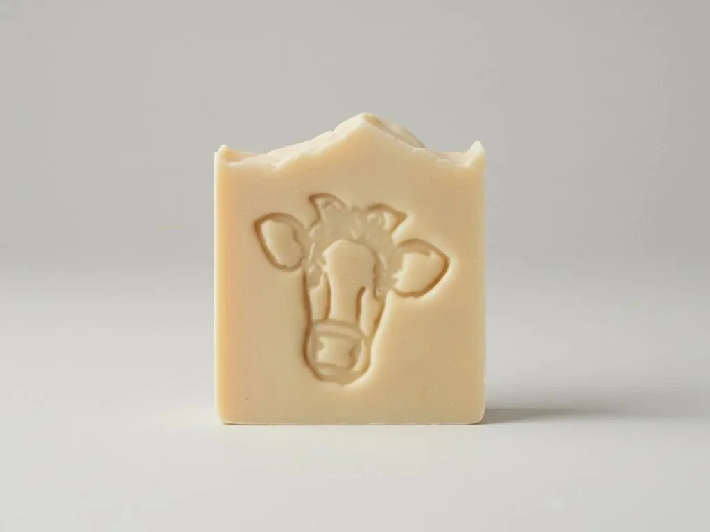 Unscented handmade soap bar — raw Jersey milk, tallow, and honey, fragrance-free