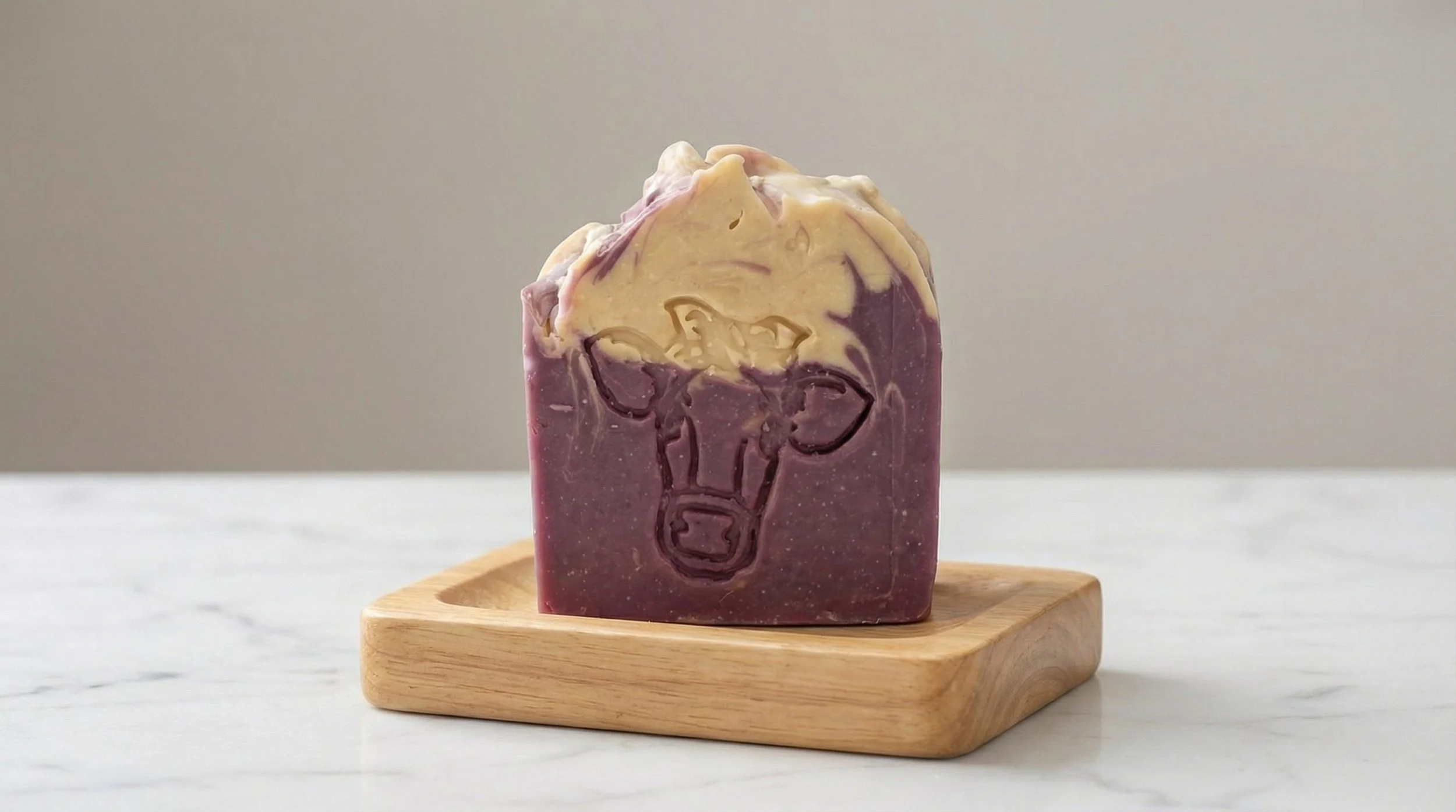 Lavender handmade soap bar — raw Jersey milk, tallow, and honey