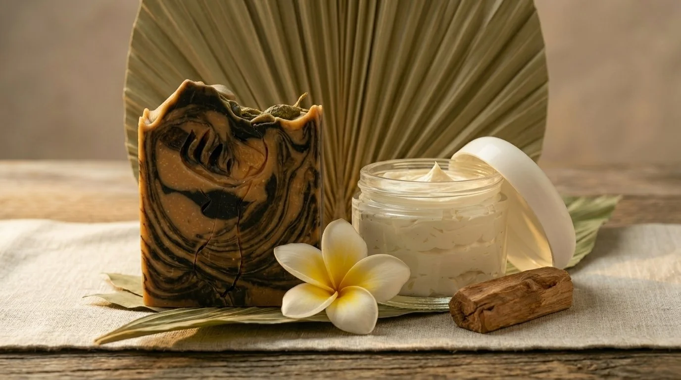 Sandalwood & Hawaiian Gift Set by Jersey Girl Soap — Hawaiian sandalwood milk soap and whipped tallow body butter