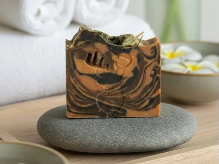 Mahogany Coconut handmade soap bar — raw Jersey milk, tallow, and honey