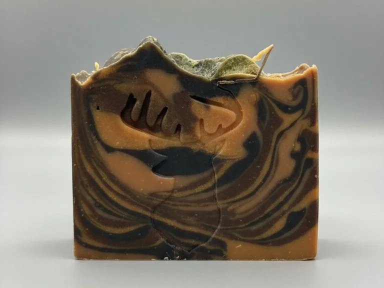ahogany Coconut handmade soap bar — raw Jersey milk, tallow, and honey