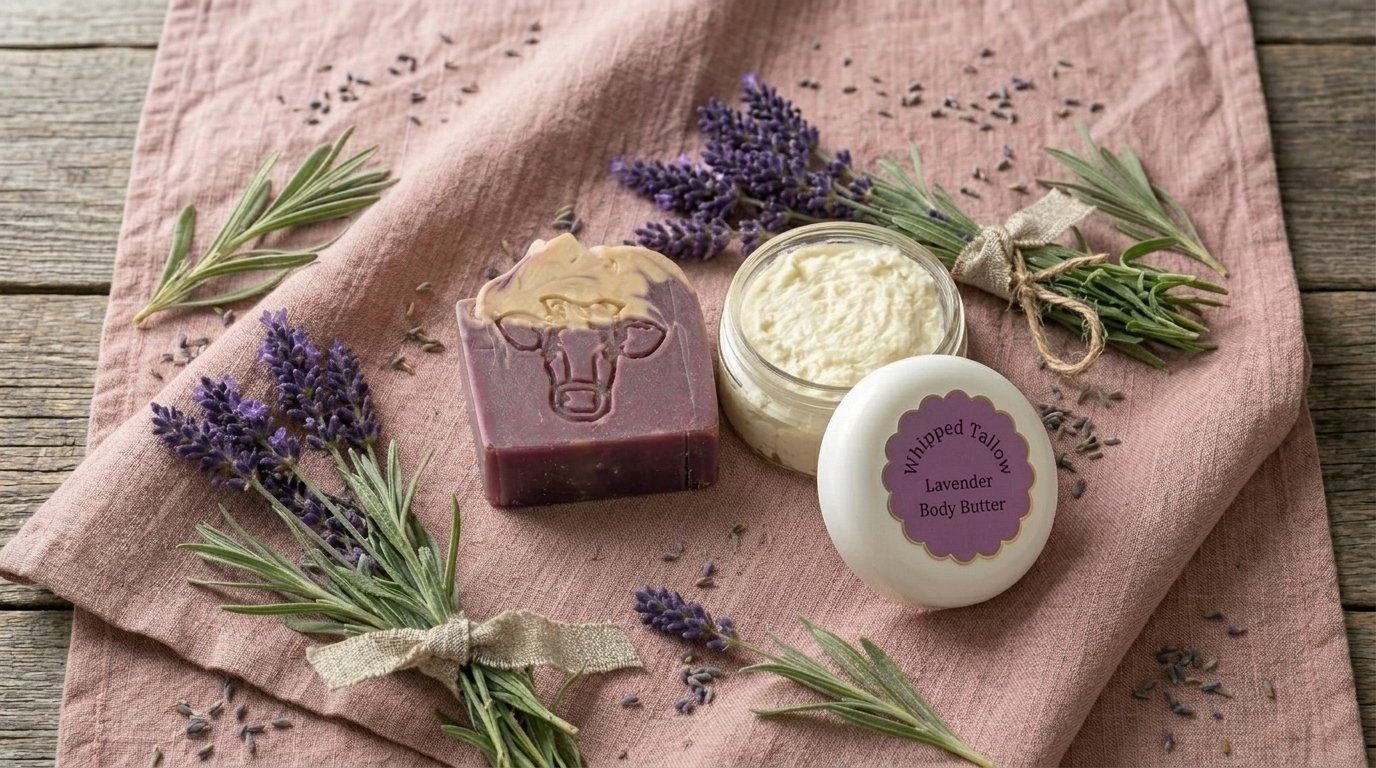 Lavender Duo Gift Set by Jersey Girl Soap — lavender milk soap and whipped lavender tallow body butter