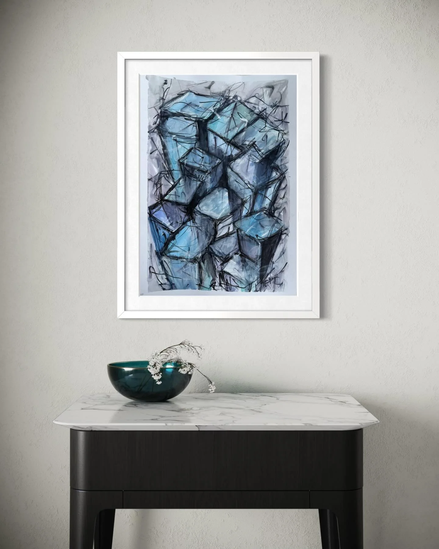 Black or white frame?

&ldquo;Dreaming of Clouds&rdquo;
15&rdquo; x 22&rdquo; watercolor, ink, and charcoal on paper 

 Available for sale in coming weeks &hellip;