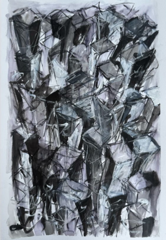 "Nowhere to go"
Watercolor and charcoal on paper, 22 x 15 in.
