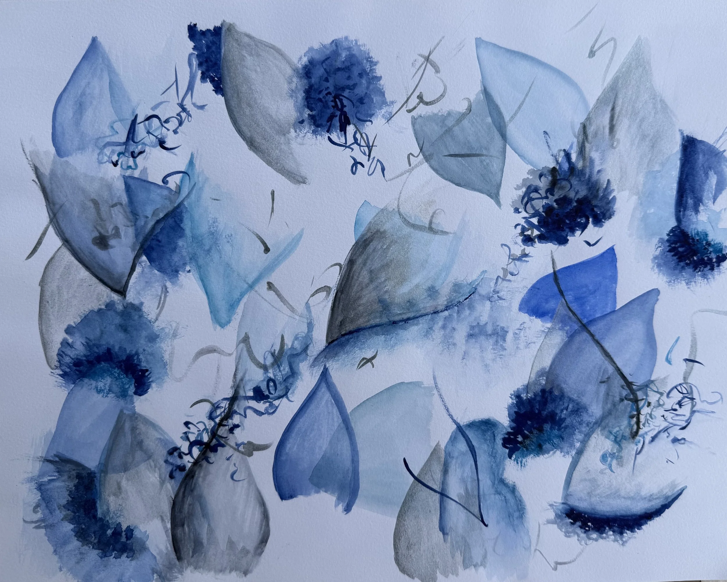 "Blue Petals"
Watercolor on paper, 11 × 14 in.