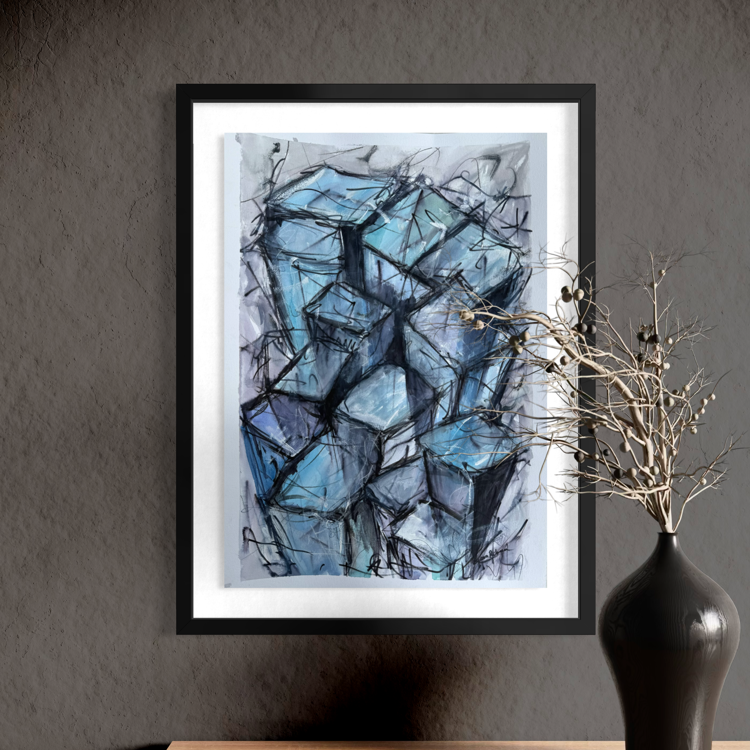 Dreaming on clouds floating black on a wall.PNG