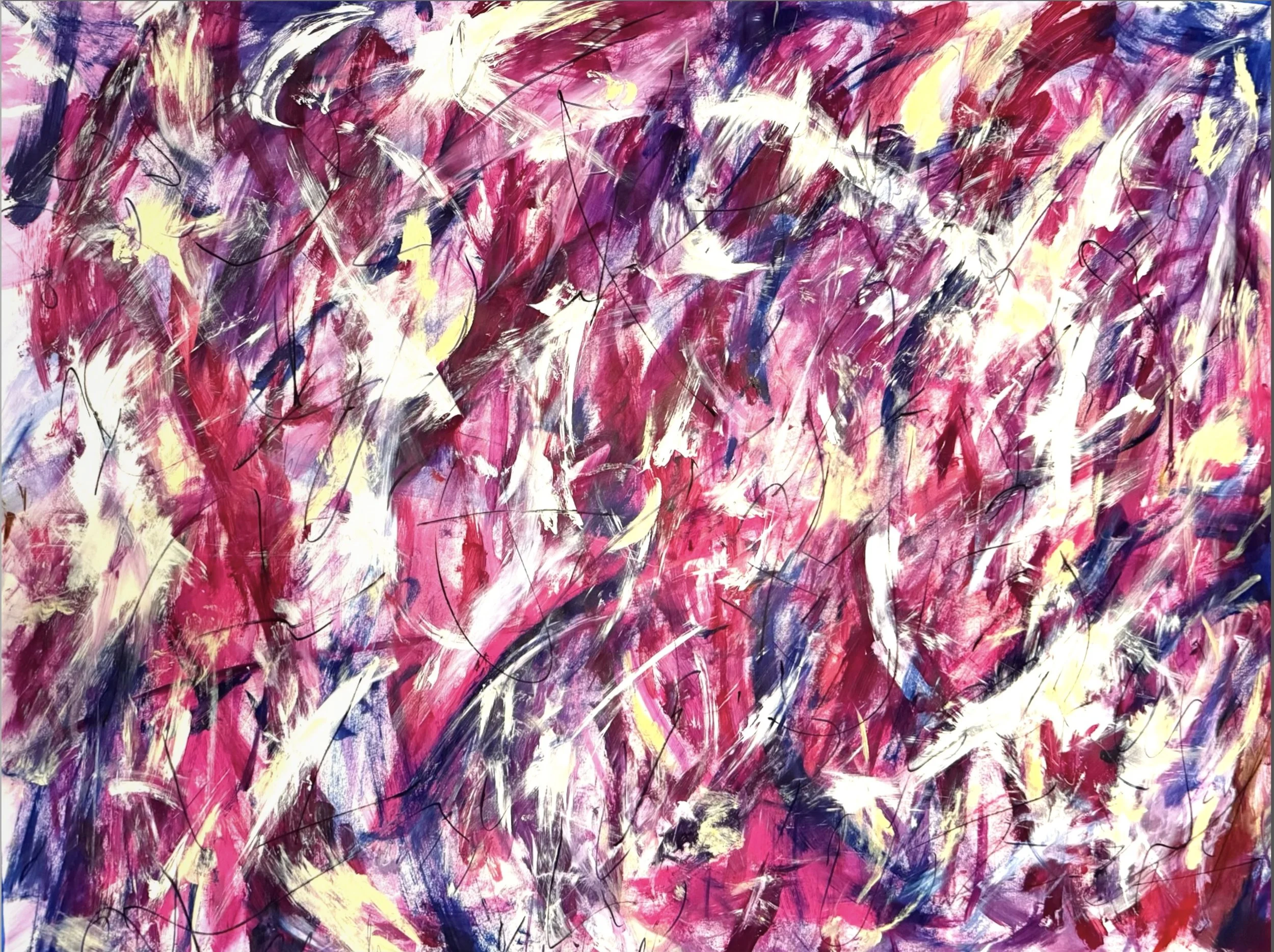 "Tropical Fall III"
Acrylic and charcoal on paper, 39 × 48 in.