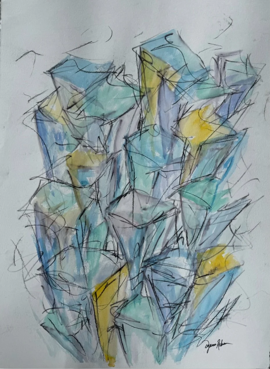 "Coming up for Air"
Watercolor, ink, and charcoal on paper, 30 × 22.5 in.