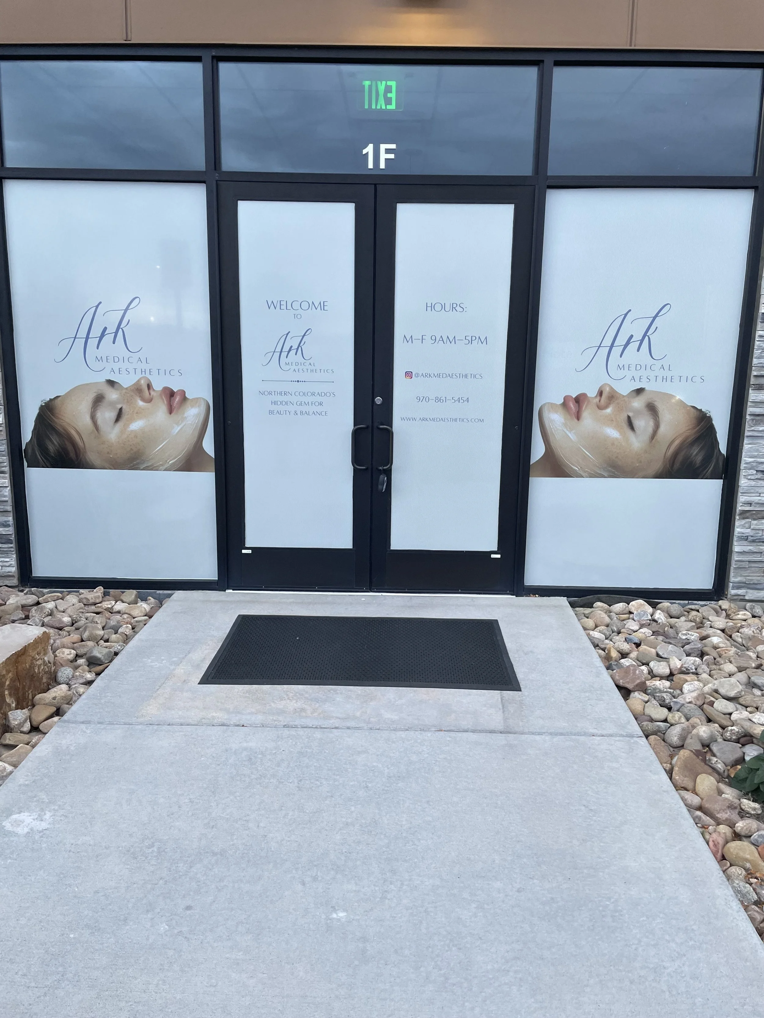 Ark Medical Aesthetics storefront window graphics – Greeley CO.jpg