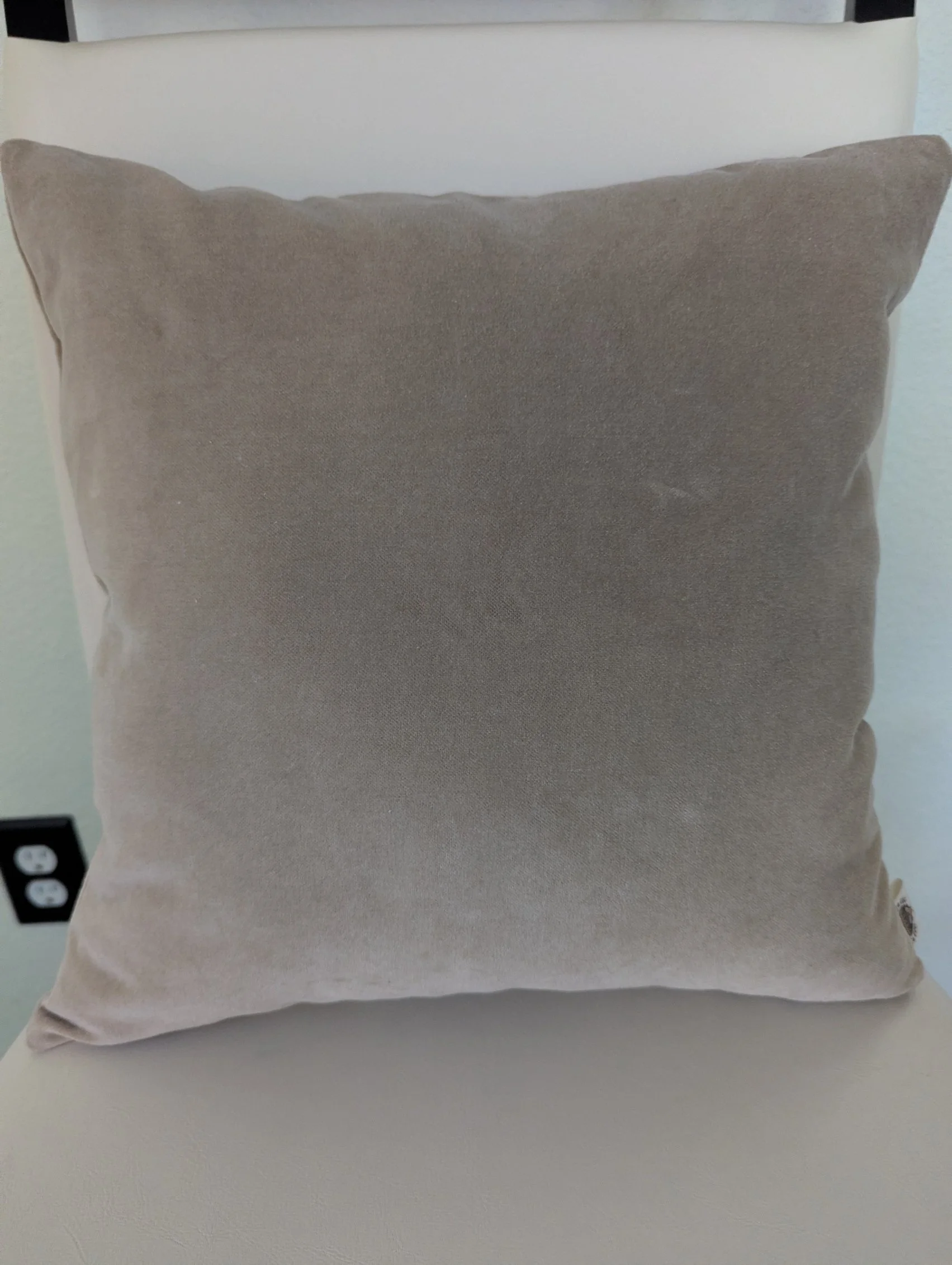 Cotton Velvet Pillow 16"x16" Raw Cotton-Stuffed