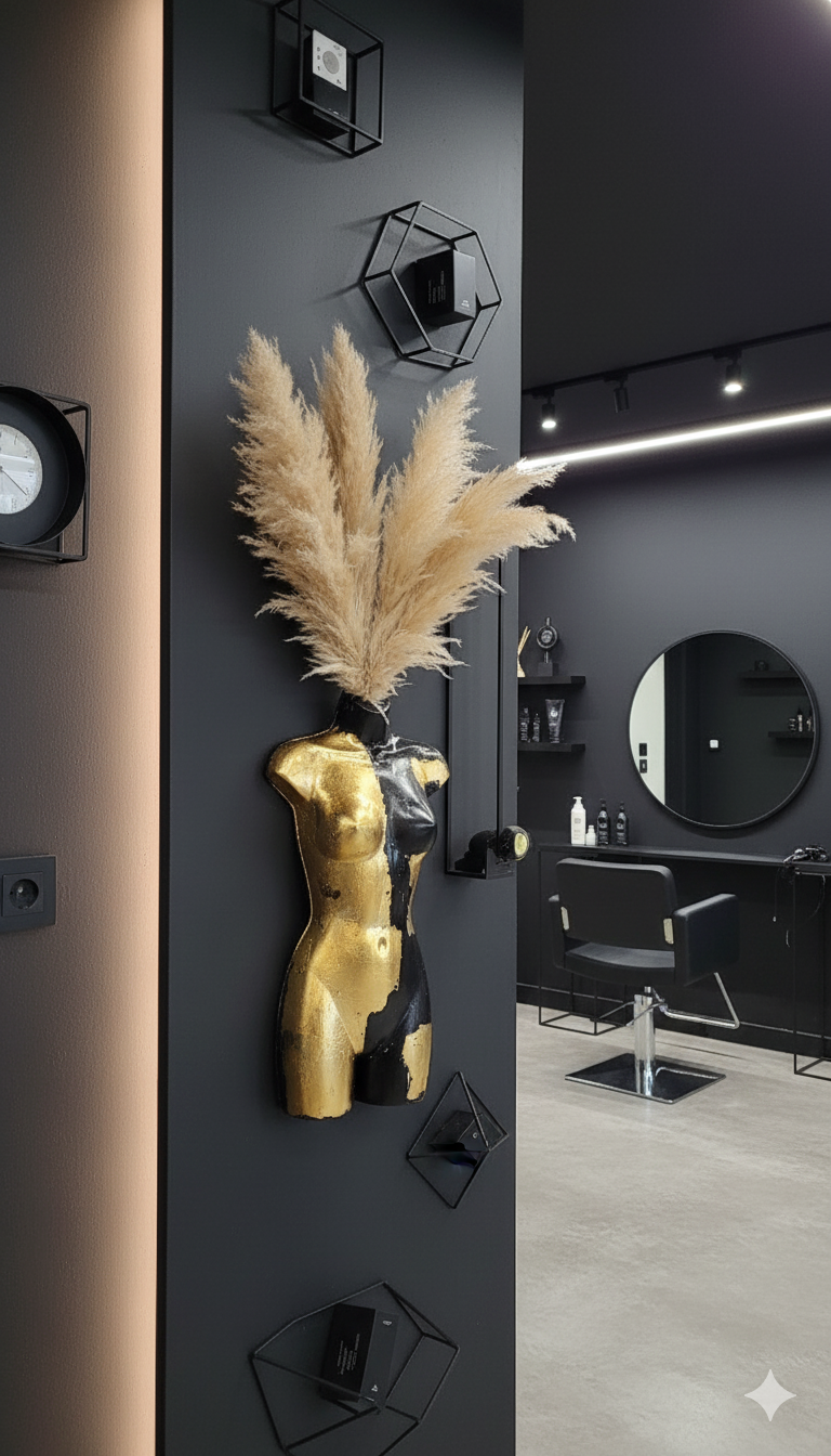 Black & Gold Bodice and Pampas