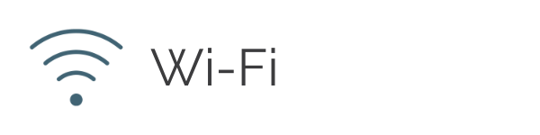 Wi-Fi icon with text indicating Wi-Fi connection