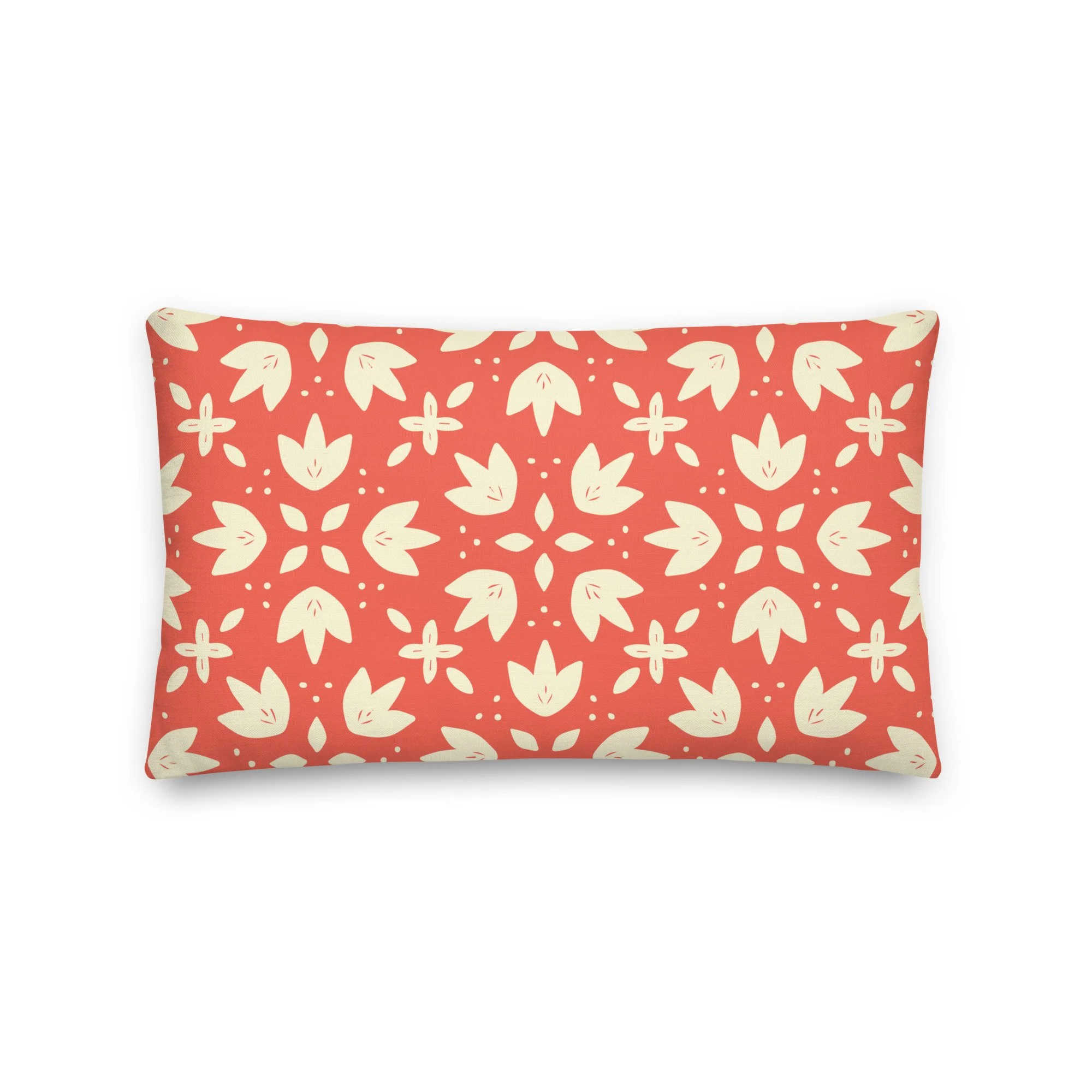 Gentle Garden Throw Pillow – Coral