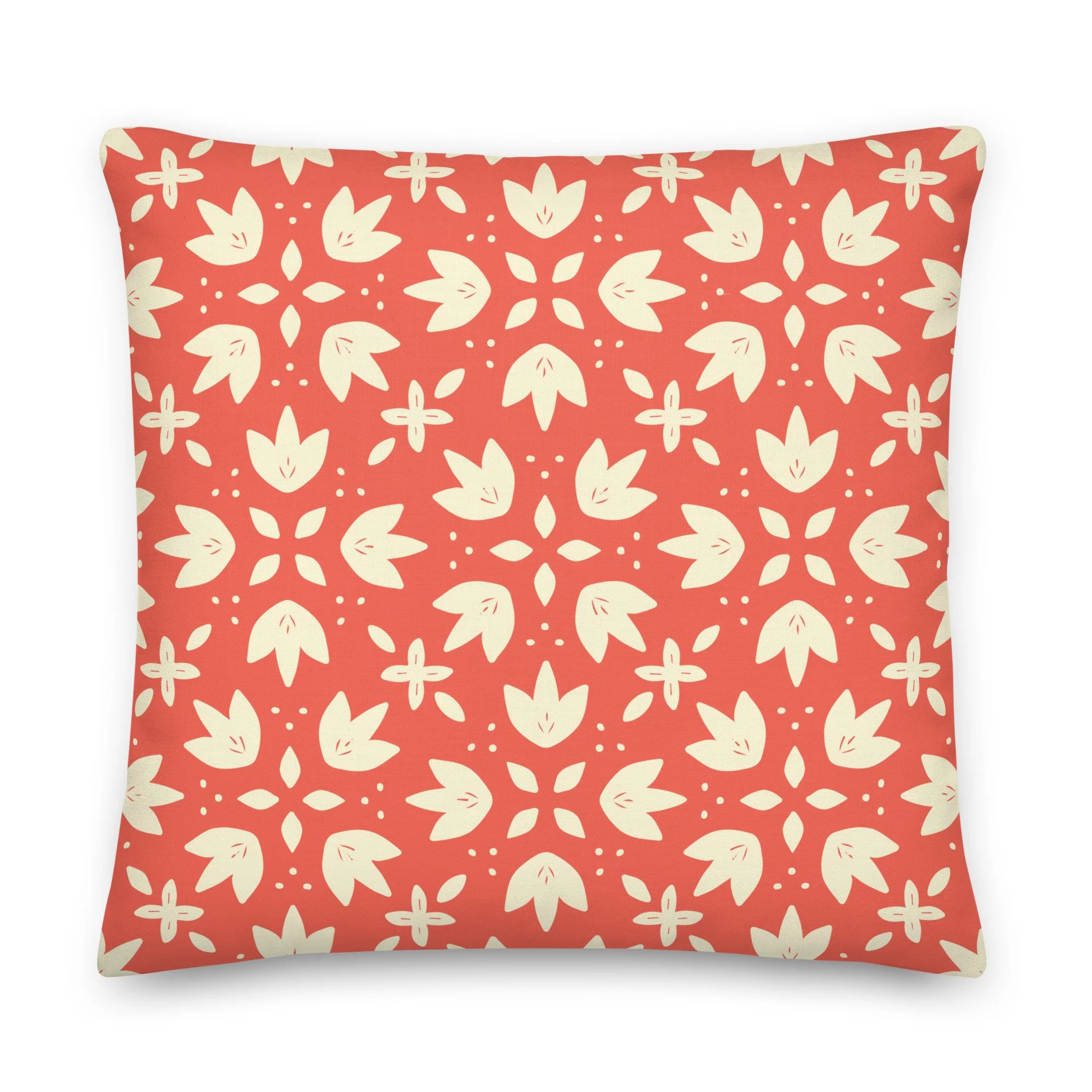 Gentle Garden Throw Pillow – Coral