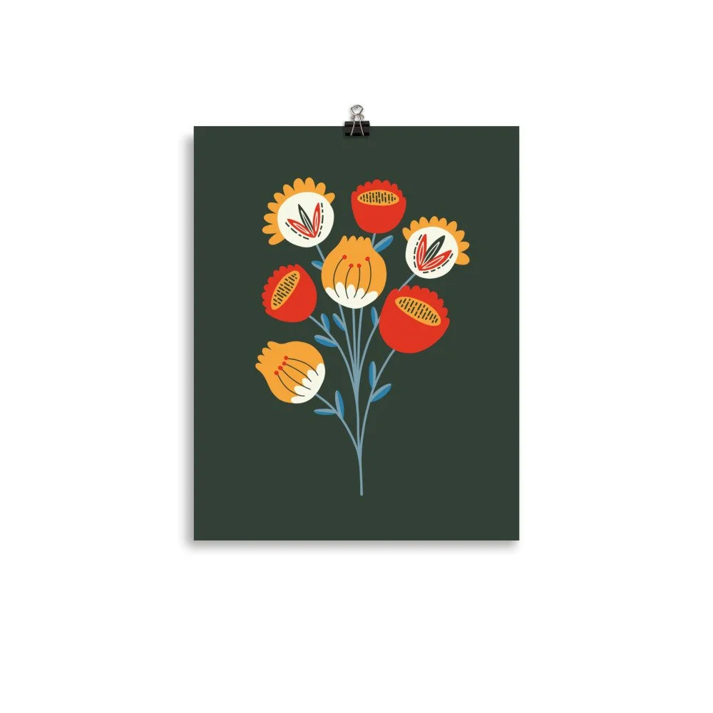 Spiced Wildflowers Premium Art Print