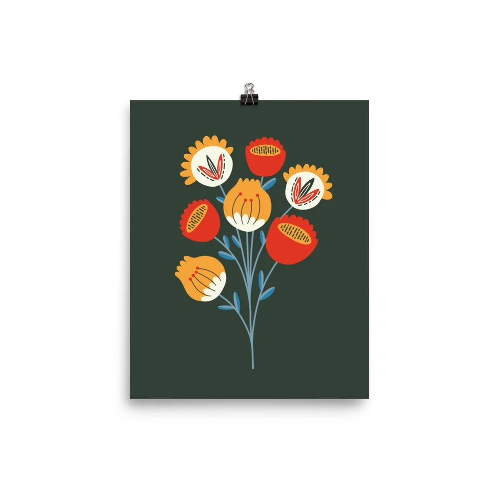 Spiced Wildflowers Premium Art Print