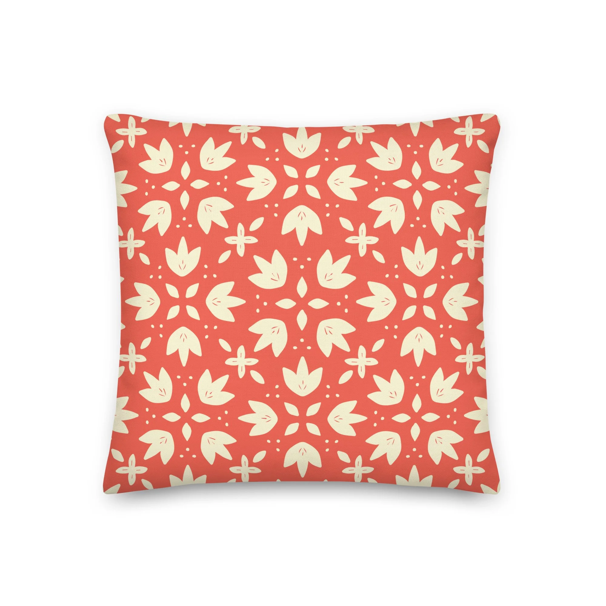 Gentle Garden Throw Pillow – Coral