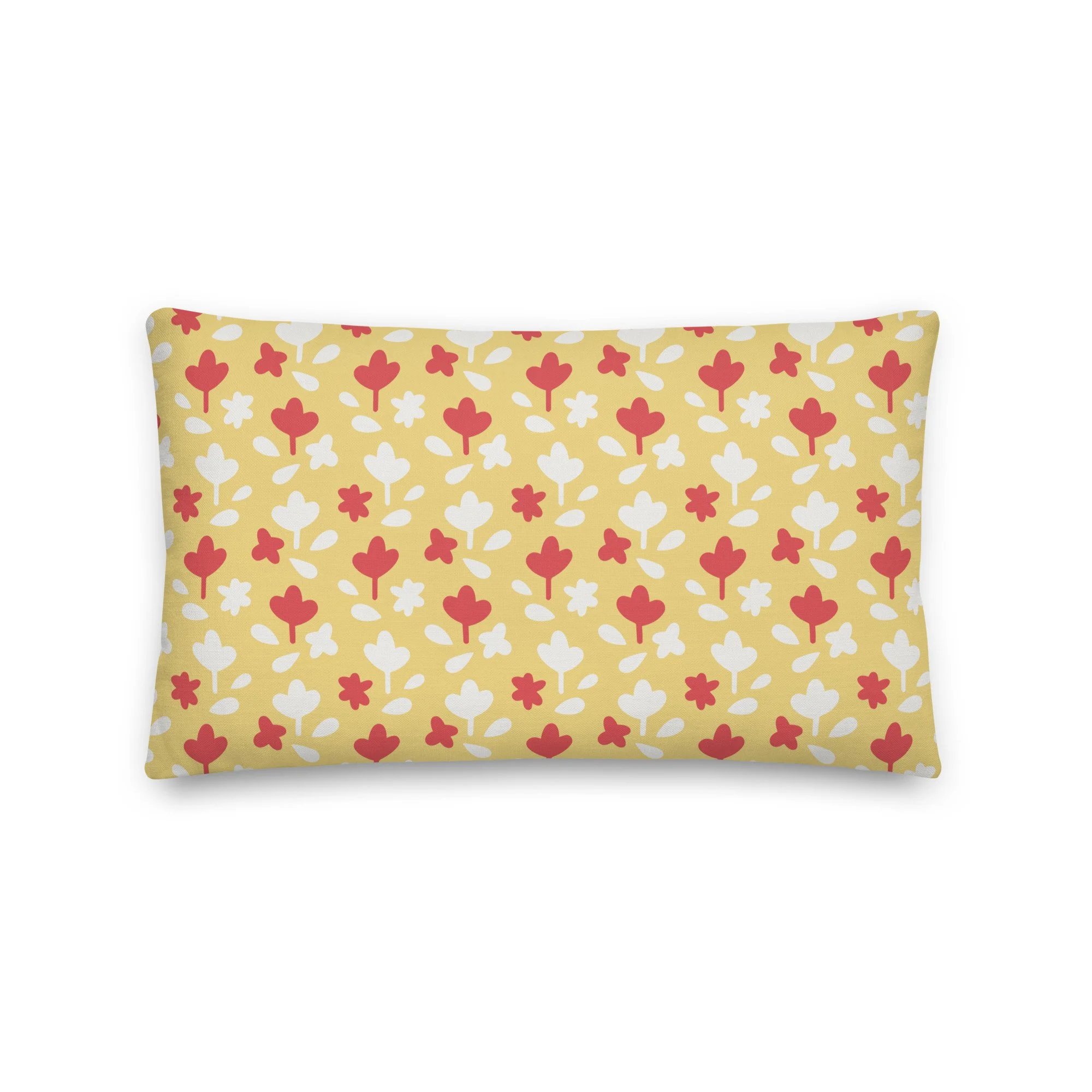 Butter Blossom Throw Pillow – Tiny Flowers on Yellow