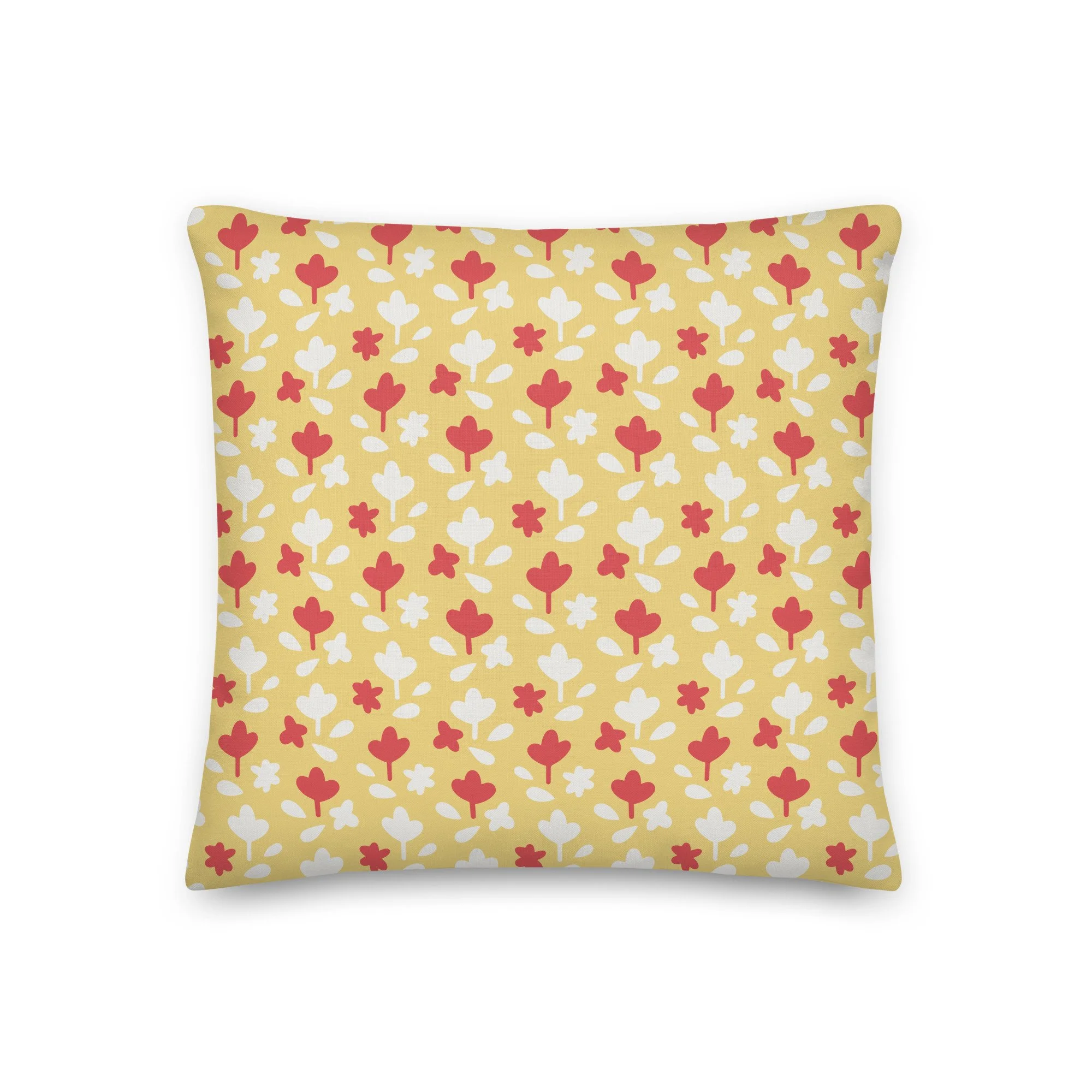 Butter Blossom Throw Pillow – Tiny Flowers on Yellow