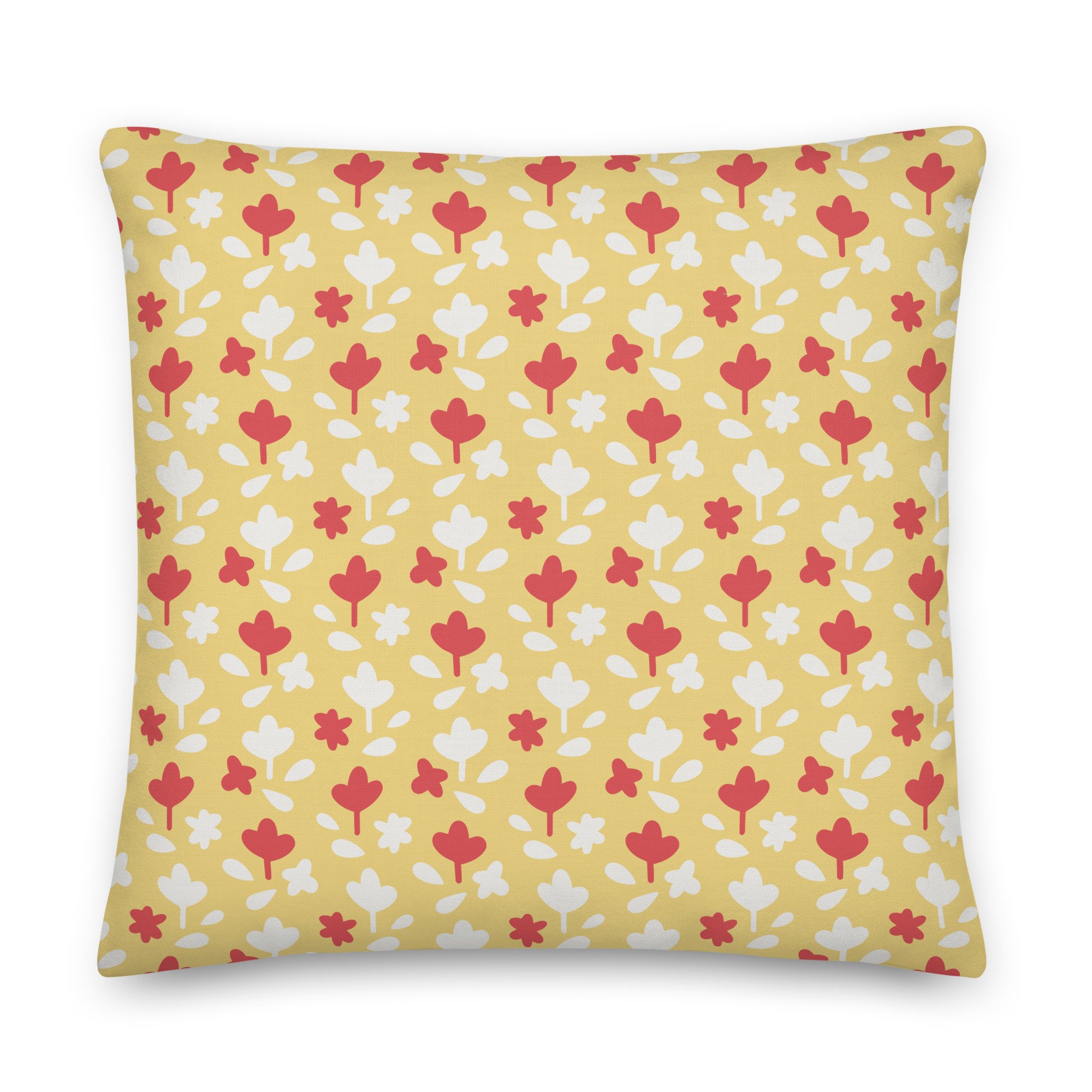 Butter Blossom Throw Pillow – Tiny Flowers on Yellow