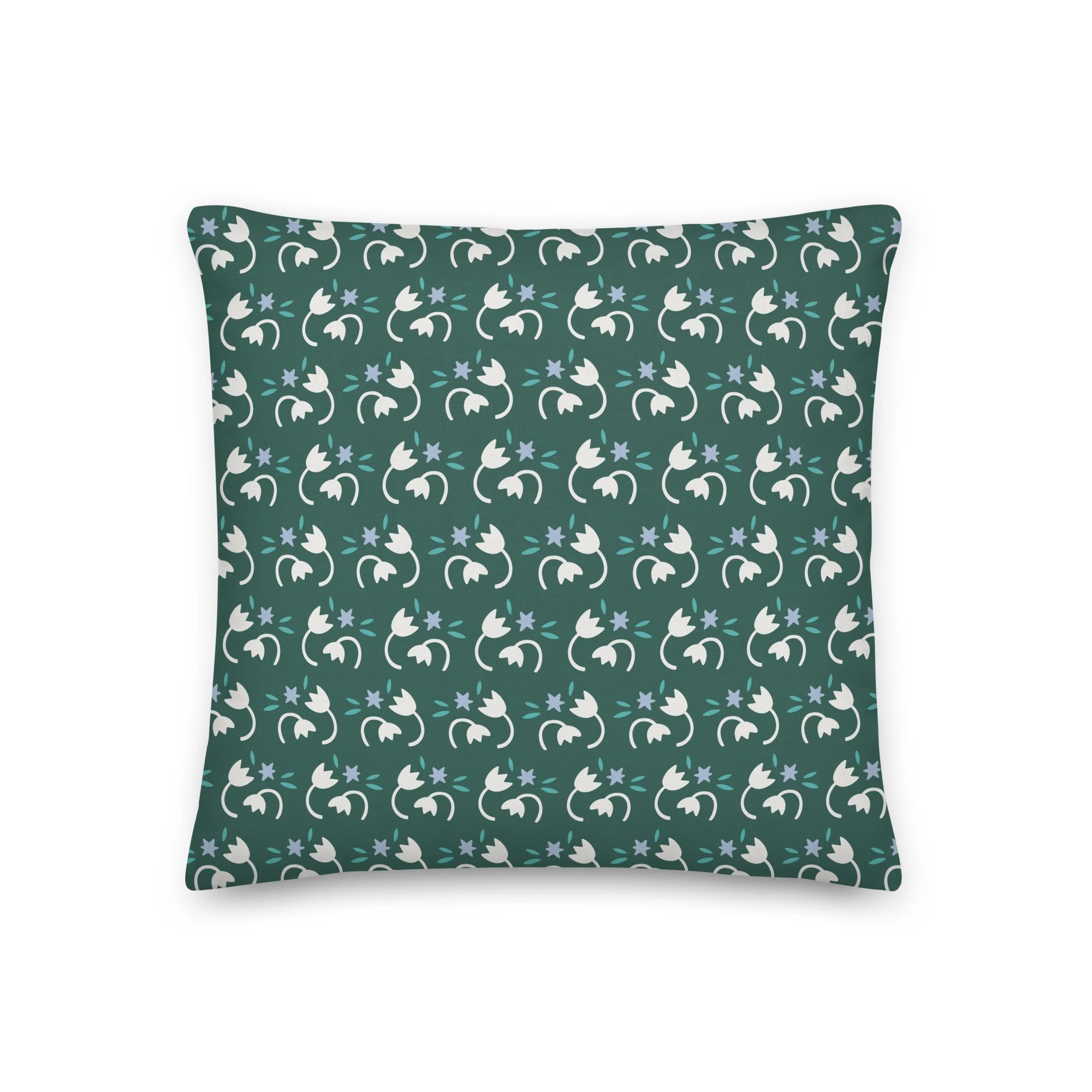 Bluebell Throw Pillow – Forest Green