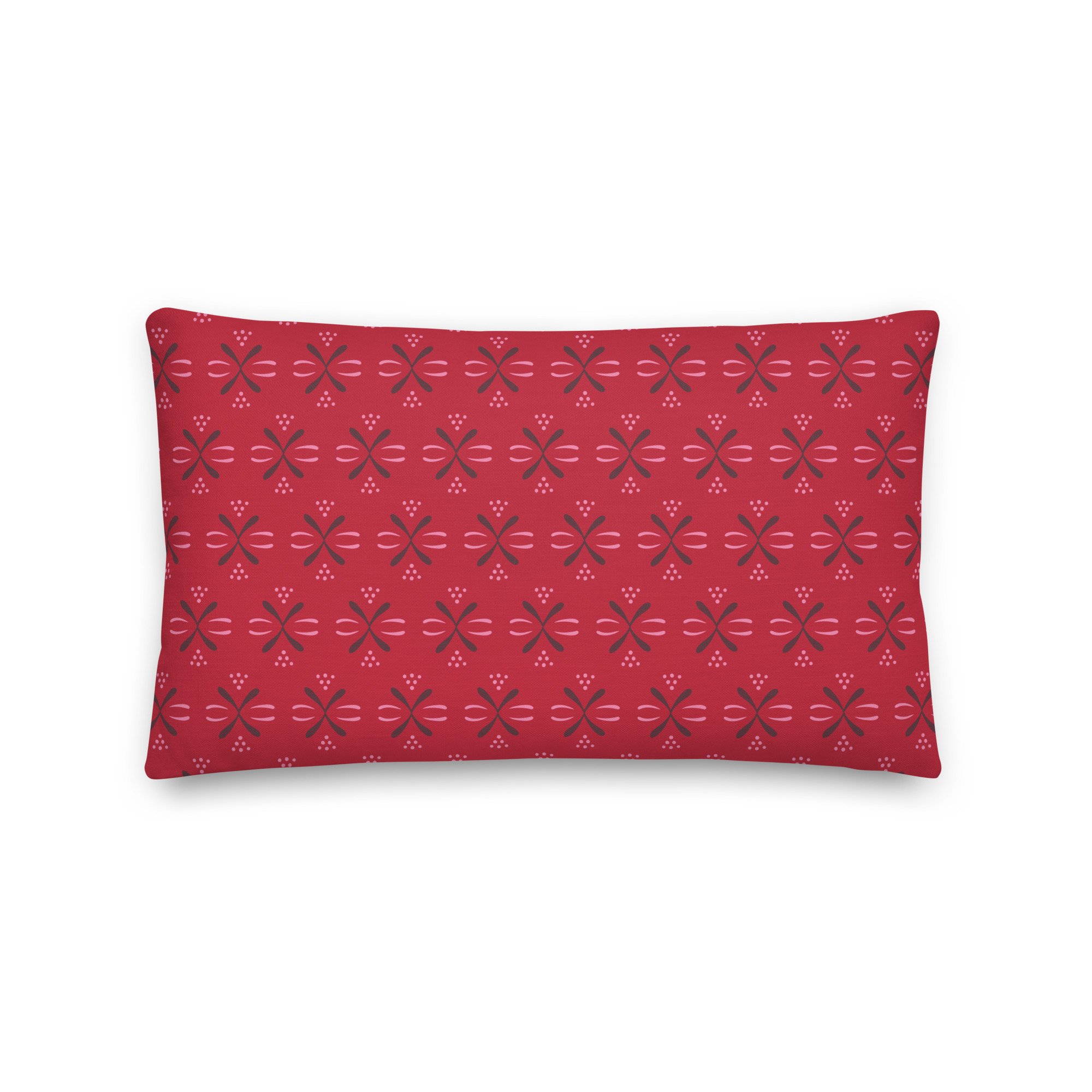 Sweet Meadow Throw Pillow – Red