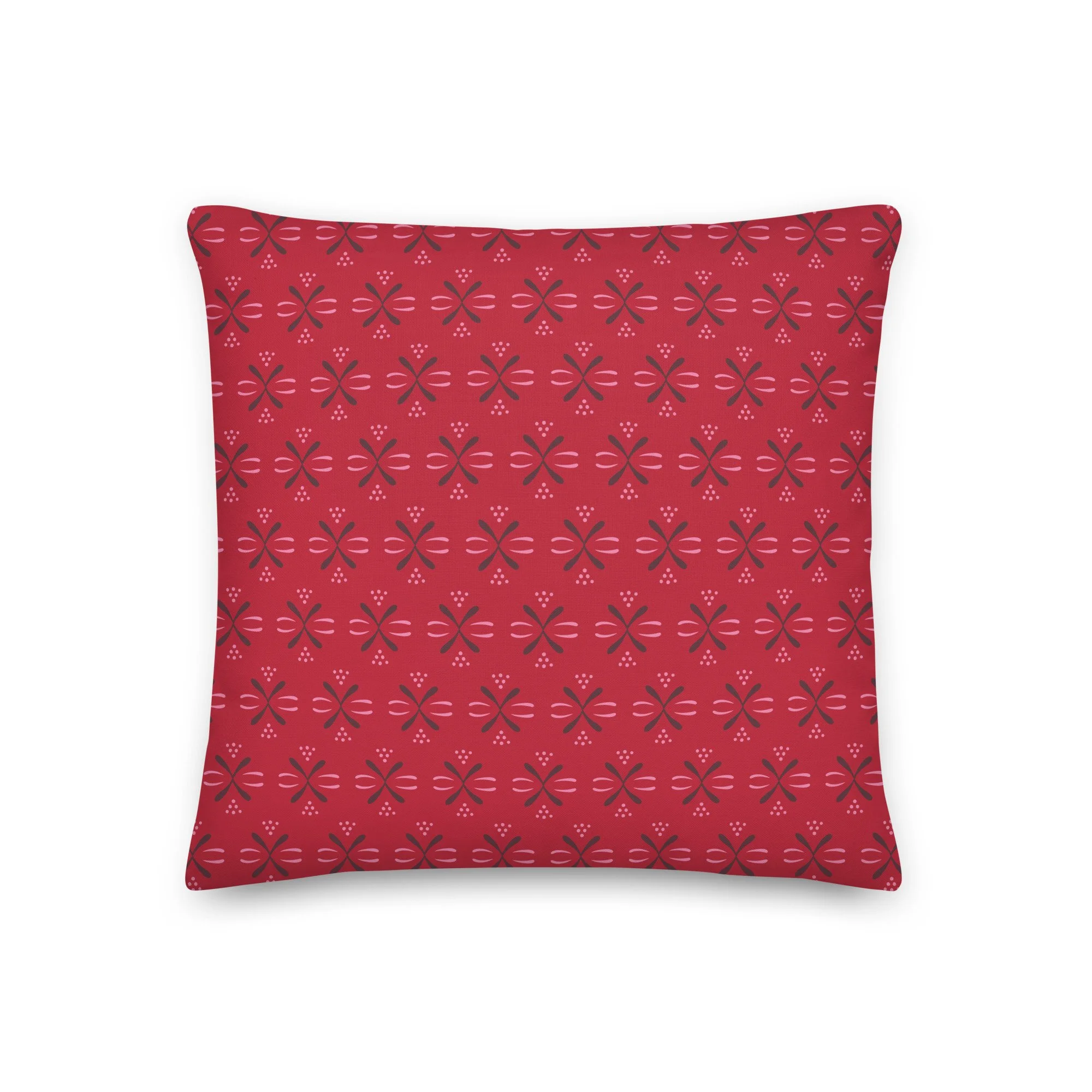 Sweet Meadow Throw Pillow – Red
