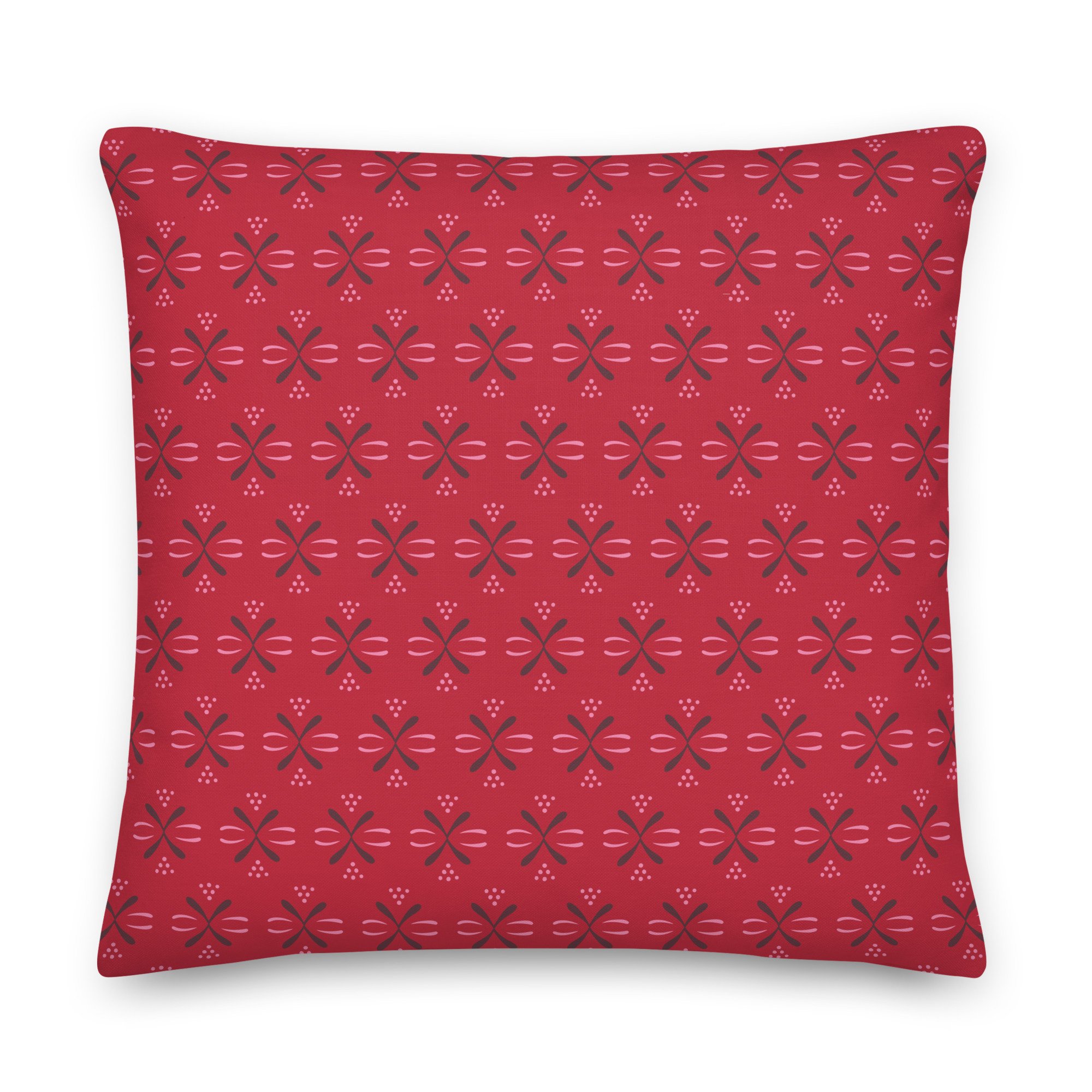 Sweet Meadow Throw Pillow – Red