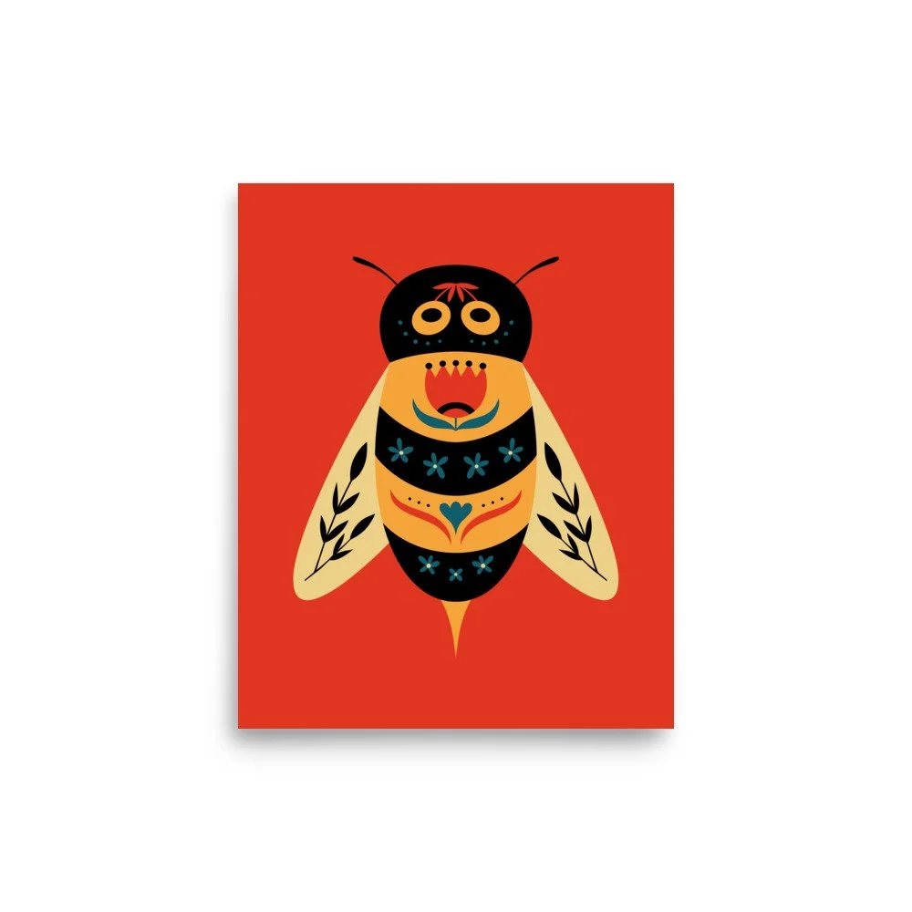 Buzzing Bee Art Print