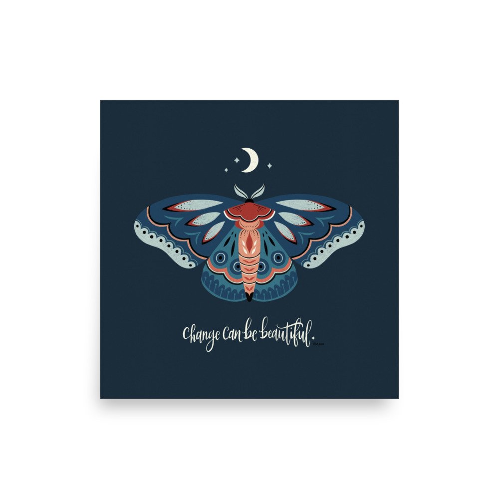 Moonlit Moth Art Print