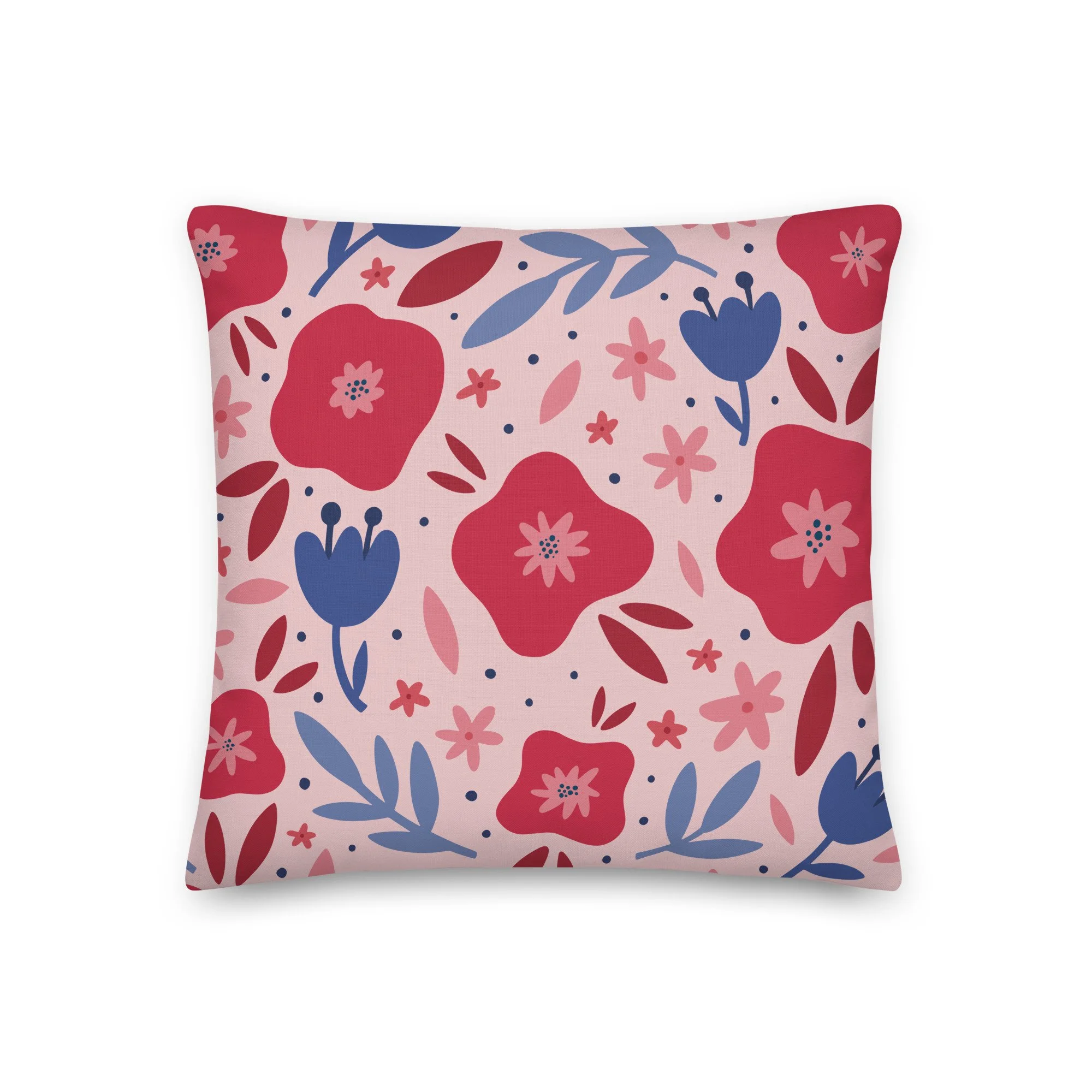 Pink Petals & Pebbles Pillow