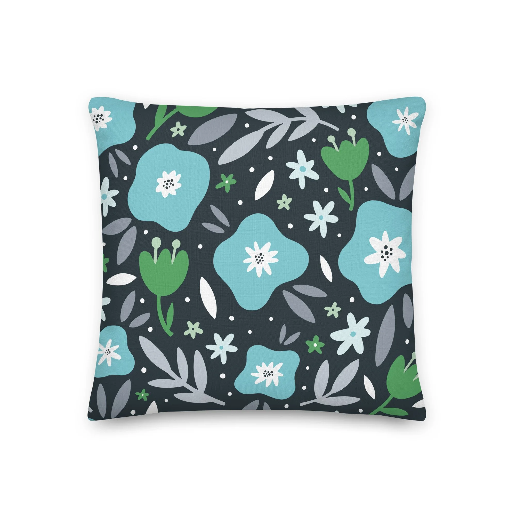 Earthy Petals & Pebbles Pillow