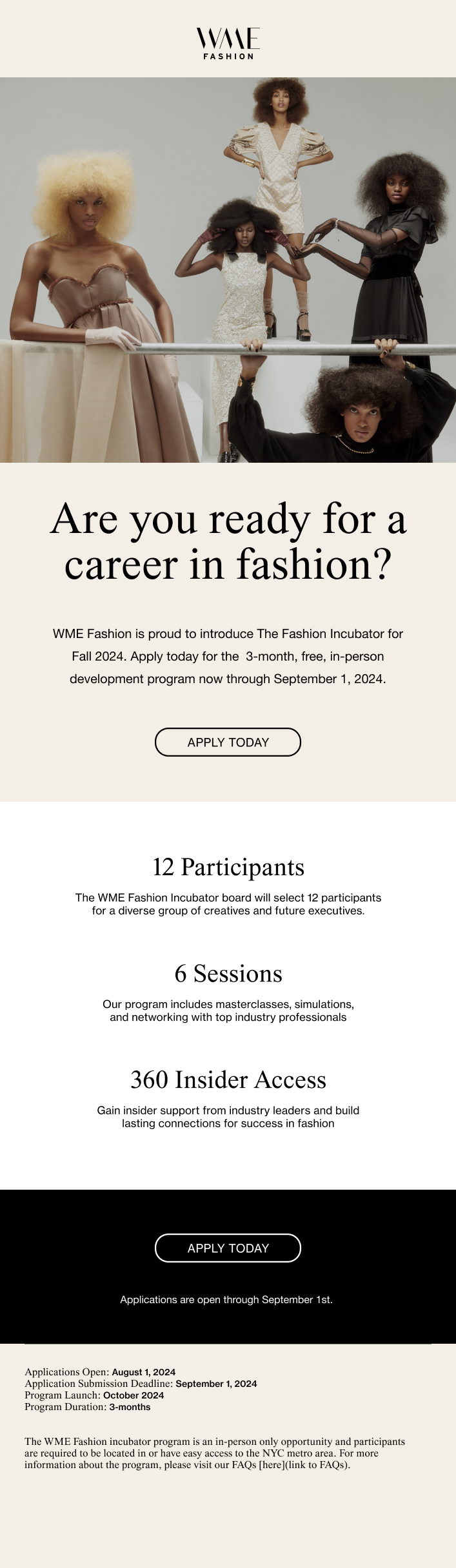 WME Fashion Incubator Newsletter 