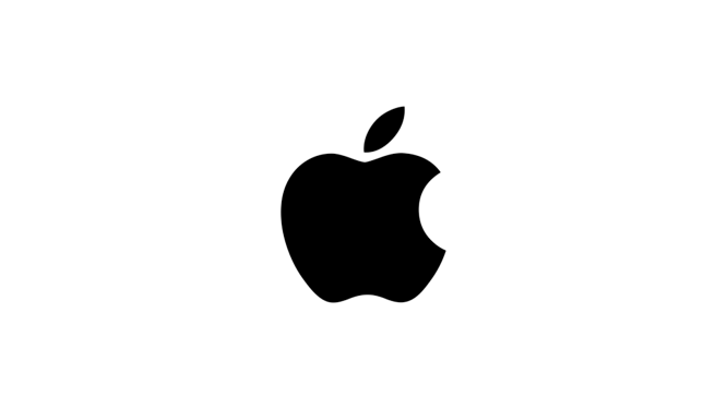 The logo of Apple, a major consumer technology company.